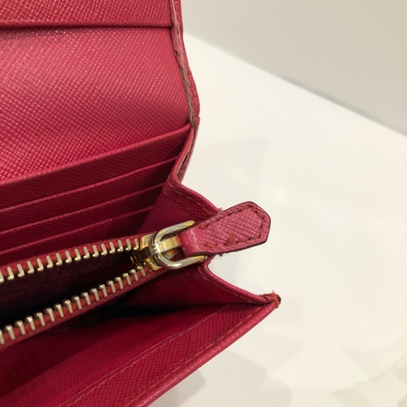 Prada Pink Flap Wallet Sku#84595 (Gently used, edge peeling) - Picture 14 of 16